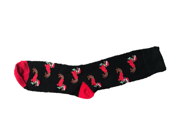 Men's Black Santa Dachshund Socks