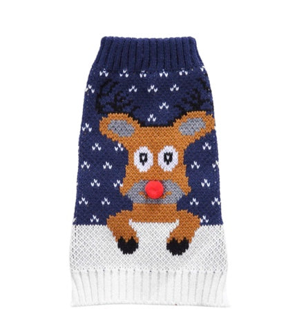 Blue Rudolph Reindeer Holiday Sweater