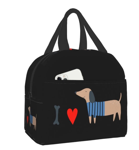 I Love Dachshunds Insulated Lunch Bag