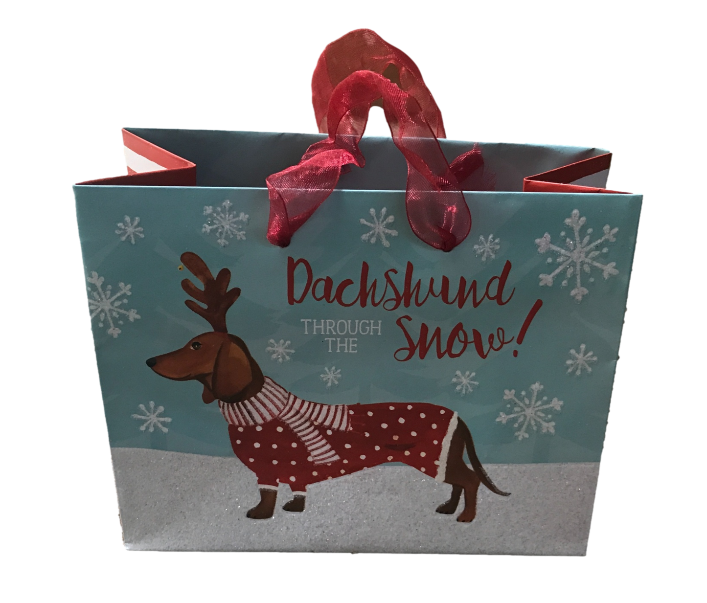 Dachshund Through the Snow Small Holiday Gift Bag