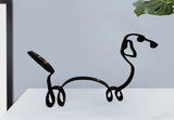 Metal Dachshund Outline Desk Sculpture