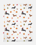 Lightweight Fall Dachshunds Minky Blanket