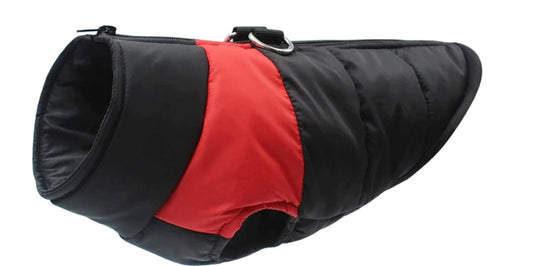 Red Basic Waterproof Colorblock Jacket