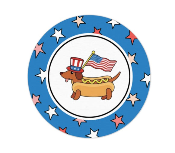 USA Hot Dog Stickers Envelope Seals