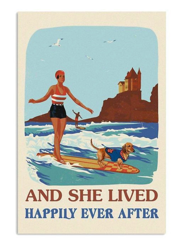Retro Metal Sign - Happily Ever After Surfer