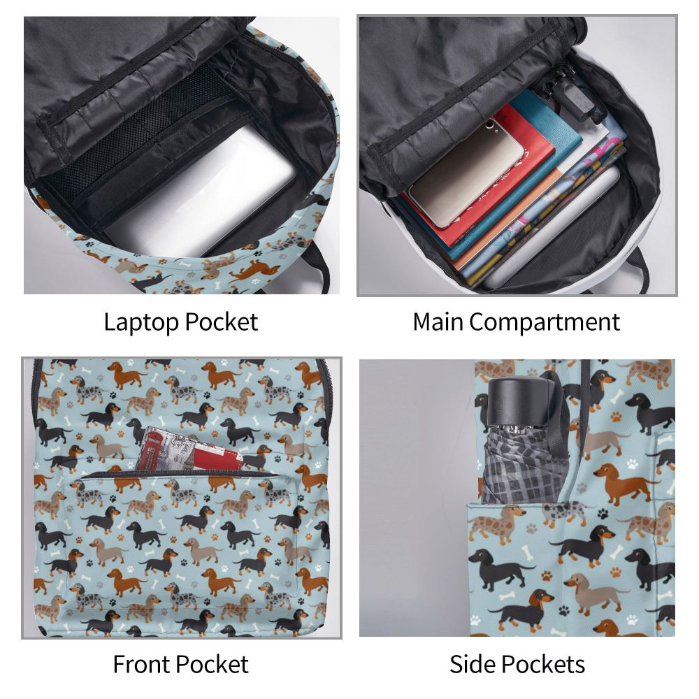 Dachshund Patterned Backpack