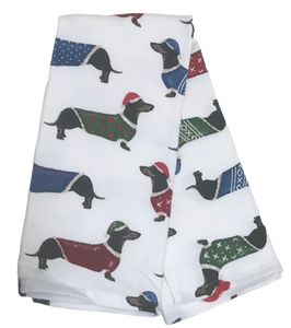 Holiday Dachshunds Dish Towel