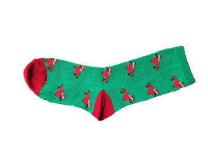 Kid's Green Santa Dachshund Socks
