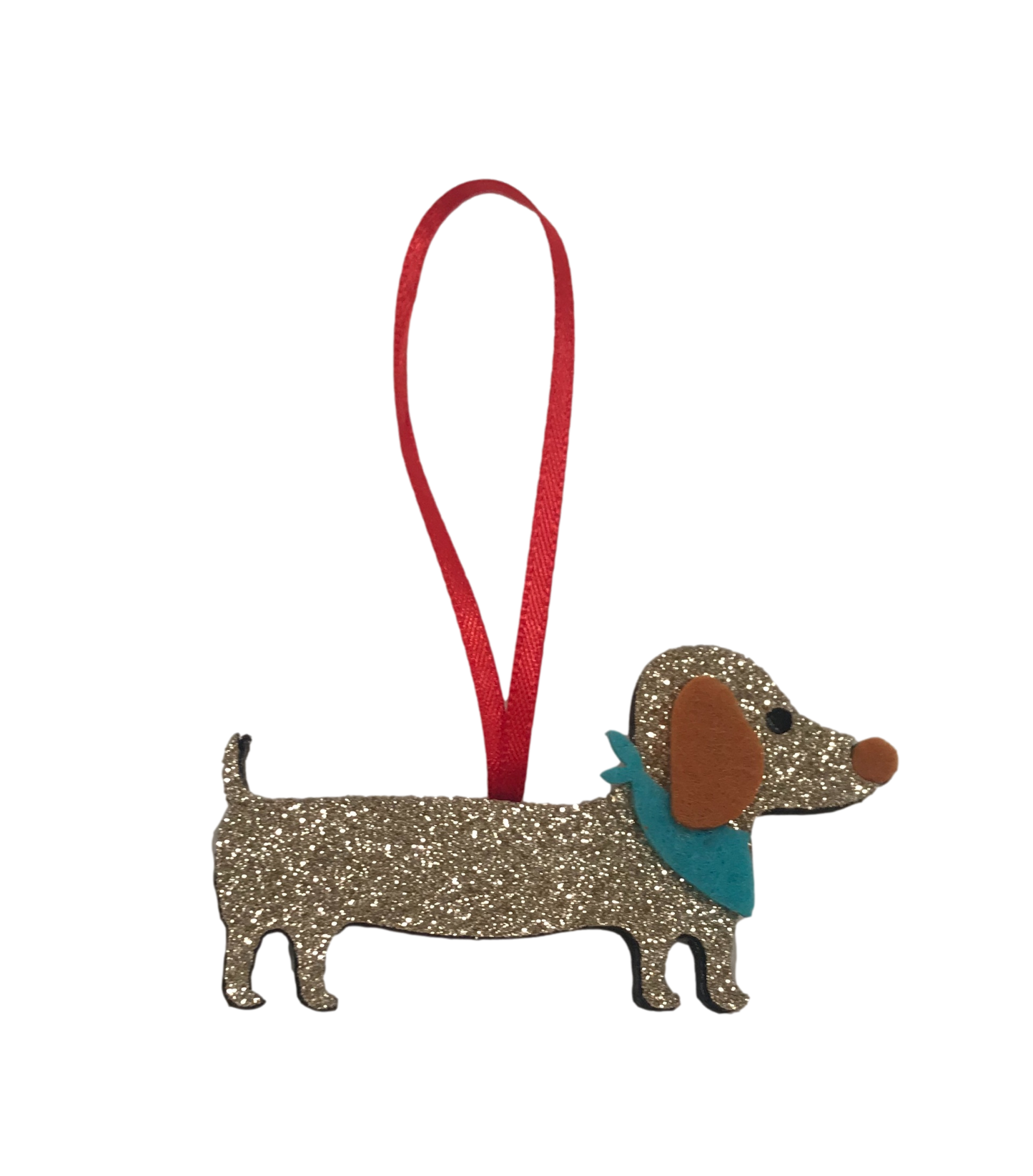Gold Sparkly Dachshund Mini Tree Ornament