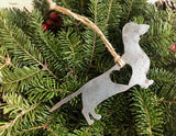 Dachshund Heart Rustic Ornament