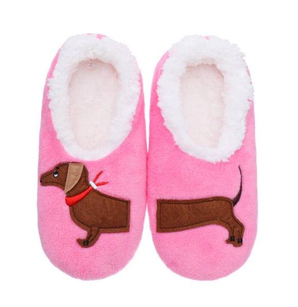 Pink Dachshund Slippers