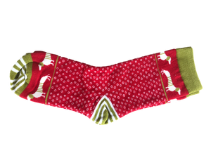 Red Dachshund Crew Length Socks