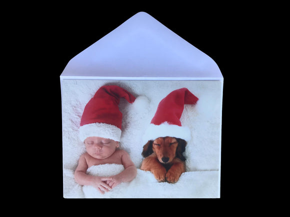 Baby & Puppy Christmas Card
