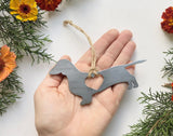 Dachshund Heart Rustic Ornament