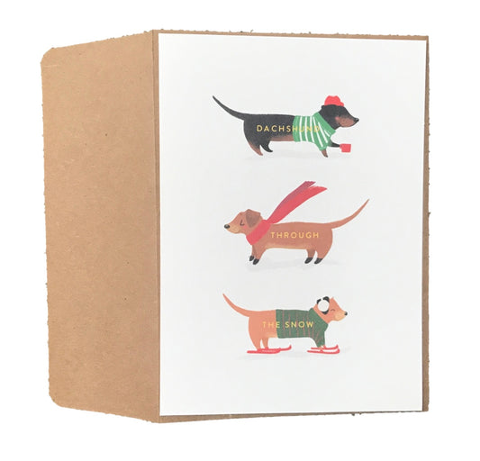 Dachshund Through the Snow Holiday Card