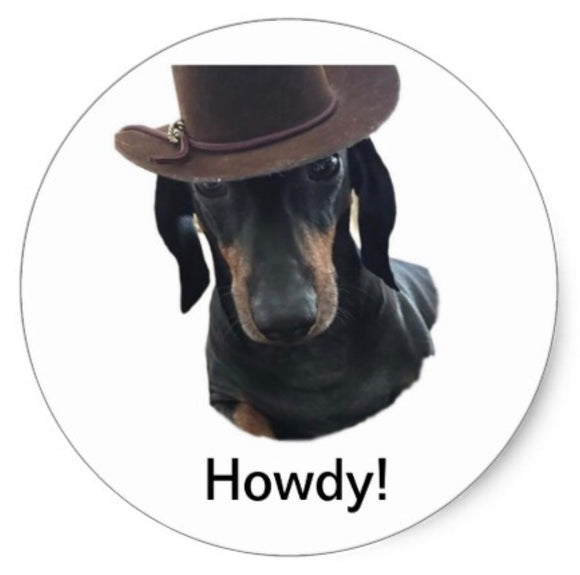 Cowboy Buck Howdy Stickers