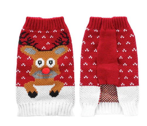 Red Rudolph Reindeer Holiday Sweater
