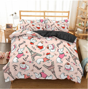 Paris Dachshund Bedding Set
