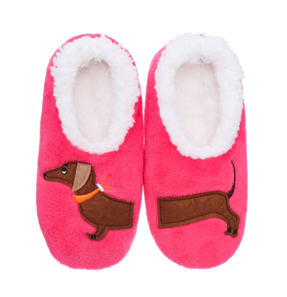 Red Dachshund Slippers