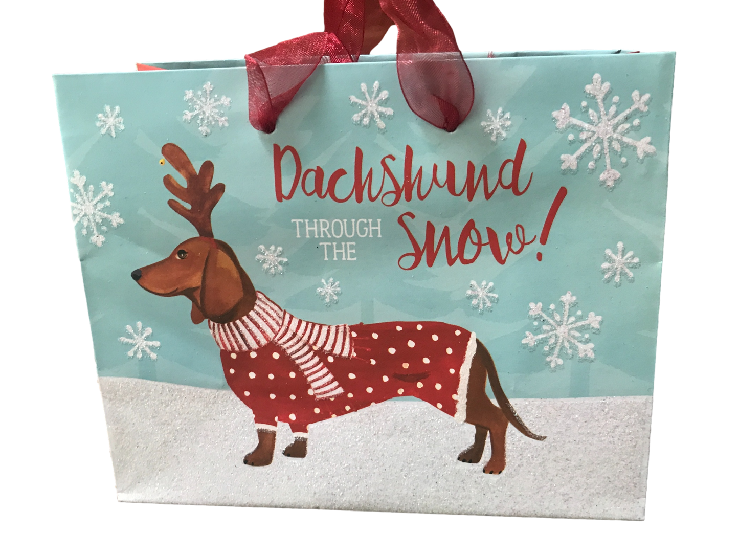 Dachshund Through the Snow Small Holiday Gift Bag