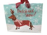 Dachshund Through the Snow Small Holiday Gift Bag