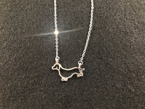 Delicate Dachshund Necklace (Silverplate)