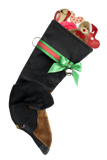 Dachshund Shaped Christmas Stocking - Black & Tan
