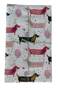 Pink Dachshund Birthday Gift Wrap