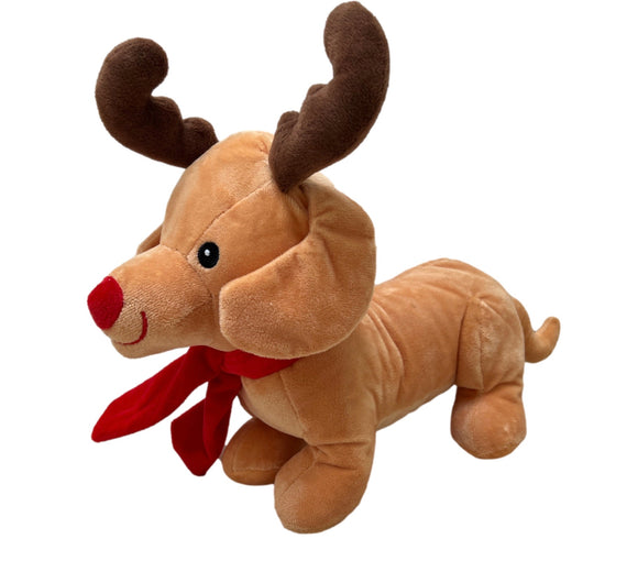 Giant Reindeer Squeaky Weenie Plush Dog Toy