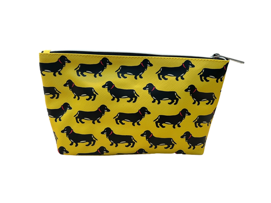 Marc Tetro Yellow Dachshund Cosmetic Bag