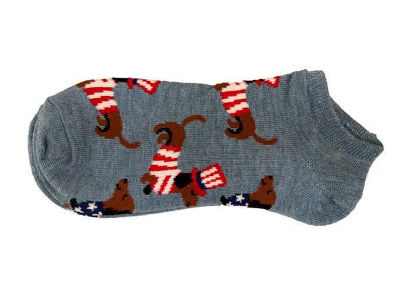 Blue Patriotic No Show Socks