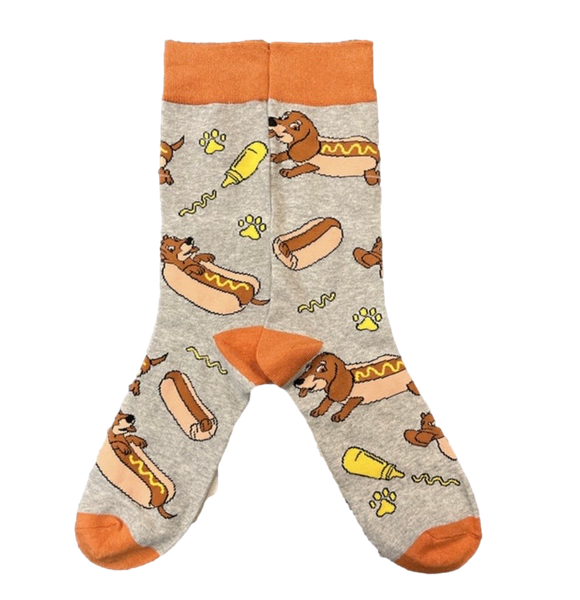 Happy HotDog Crew Length Socks