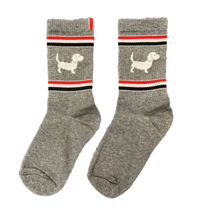 Gray Dachshund Athletic Socks