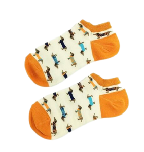 Orange Dachshund Summer Socks