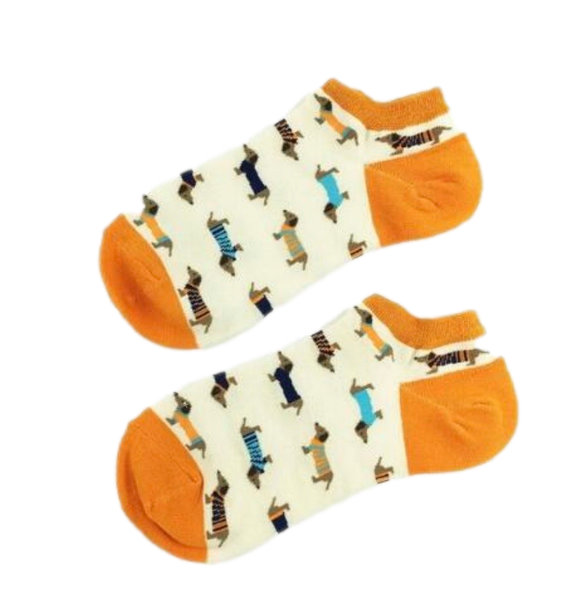 Orange Dachshund Summer Socks