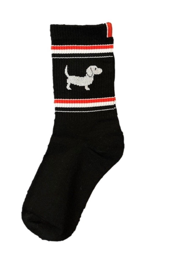 Black Dachshund Athletic Socks