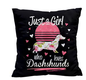 Just a Girl Who Loves Dachshunds Throw Pillow Cover (Cover Only)