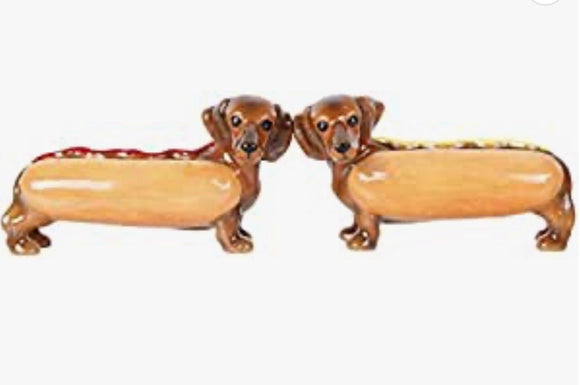 Hot Dog Dachshund Salt & Pepper Shakers