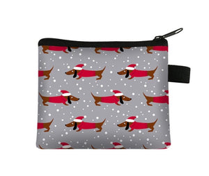 Santa Dachshunds Coin Purse