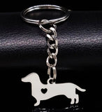 Dachshund Heart Keychain