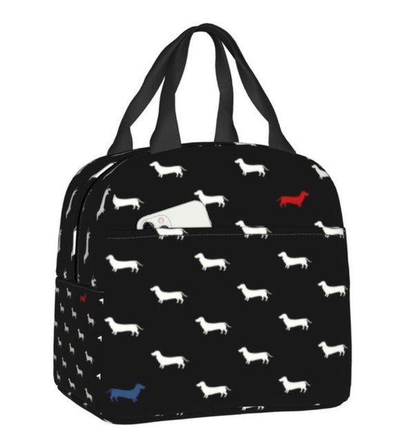 Red, White & Blue Dachshund Insulated Lunch Bag