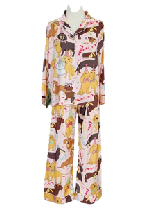 Dachshund Party Satin Pajama Set