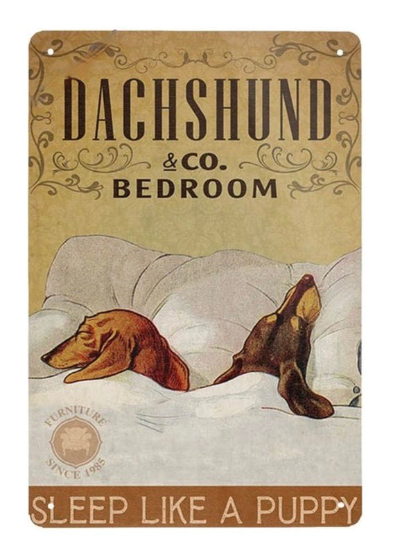 Dachshund Bedroom Co Retro Metal Sign