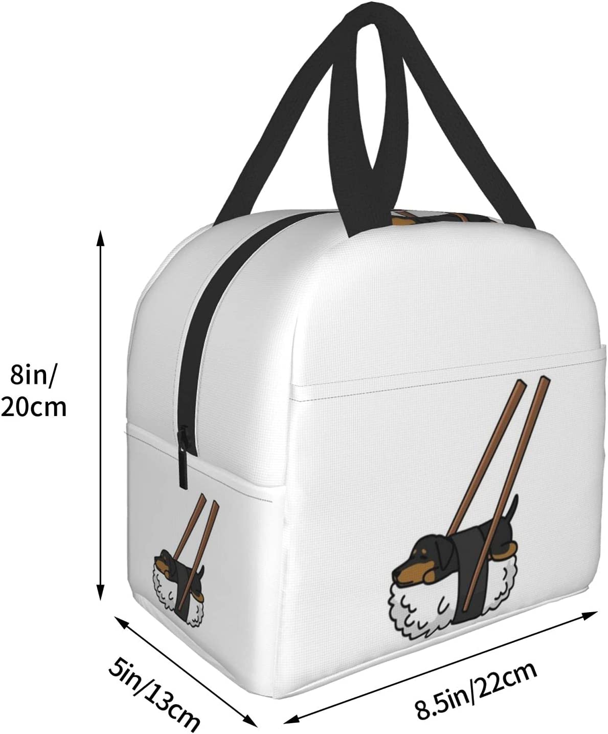 Gray Dachshund Insulated Lunch Bag