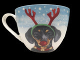 Reindeer Dachshund Holiday Coffee Mug