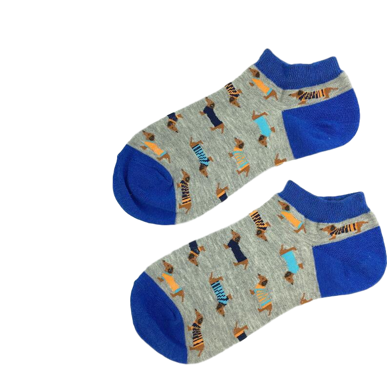 Blue Dachshund Summer Socks