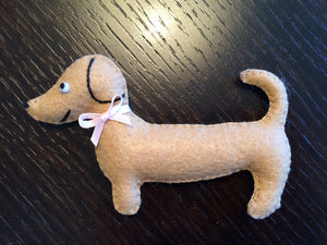 Miniature Stuffed Dachshund - Party Favor - Gift Topper - Small Toy
