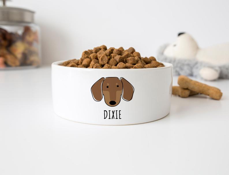 Dachshund Face Dog Bowl