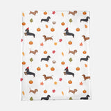 Lightweight Fall Dachshunds Minky Blanket