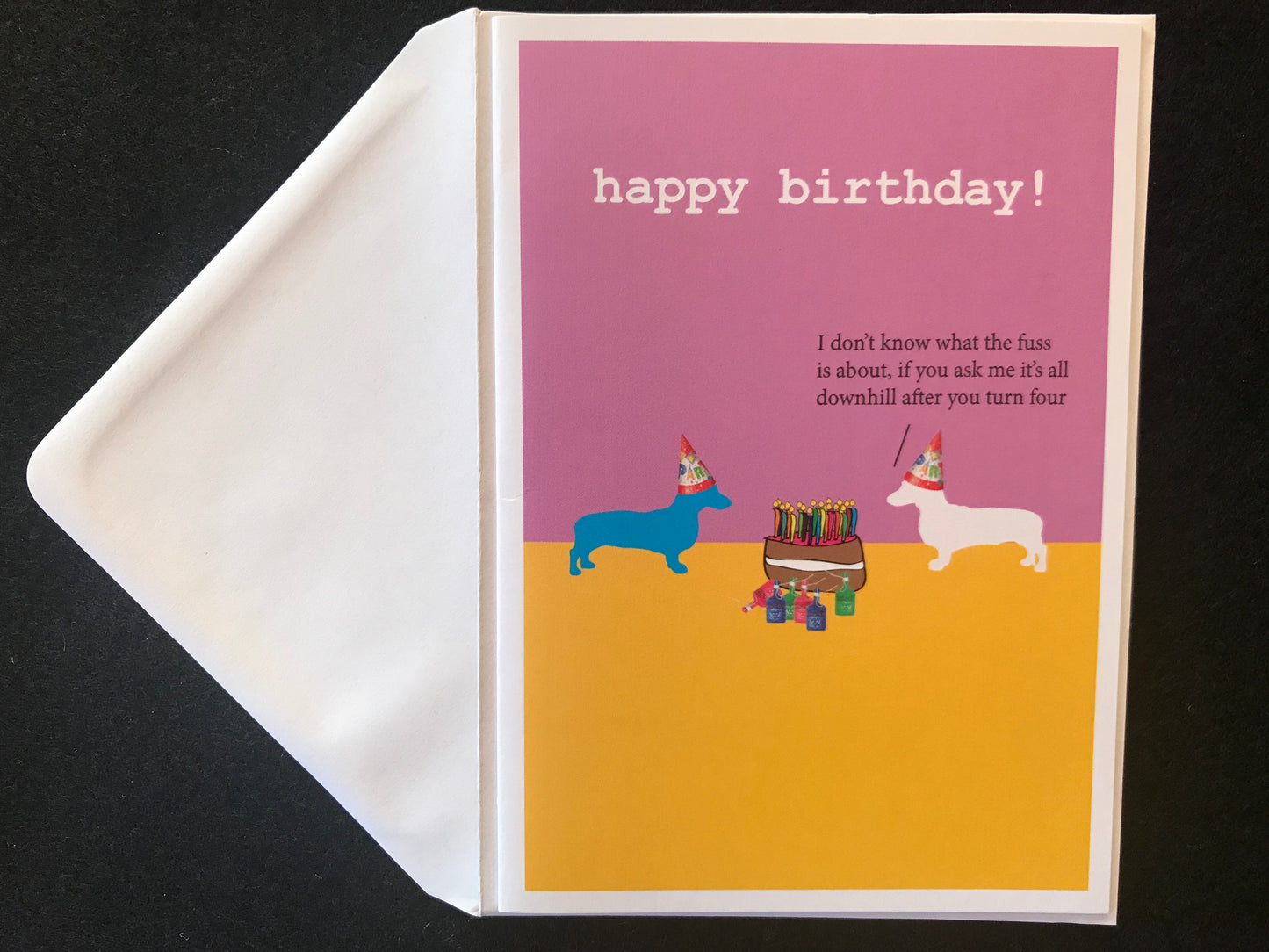 All Downhill After Four Birthday Card